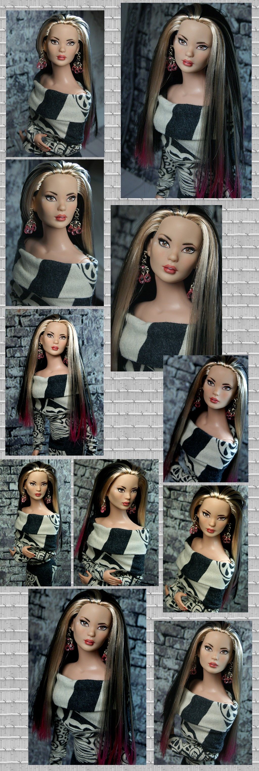 OOAK Repaint Reroot Ombre Dipped Hair Tonner Mei Li Koulin Laurie Lenz