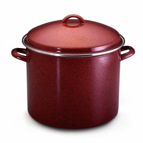 Paula Deen 51772 Signature 16qt Red Enamel Stockpot