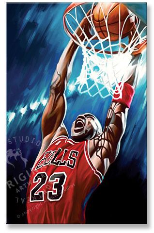 Michael Jordan NBA Basketball Canvas Painting 30 x 18