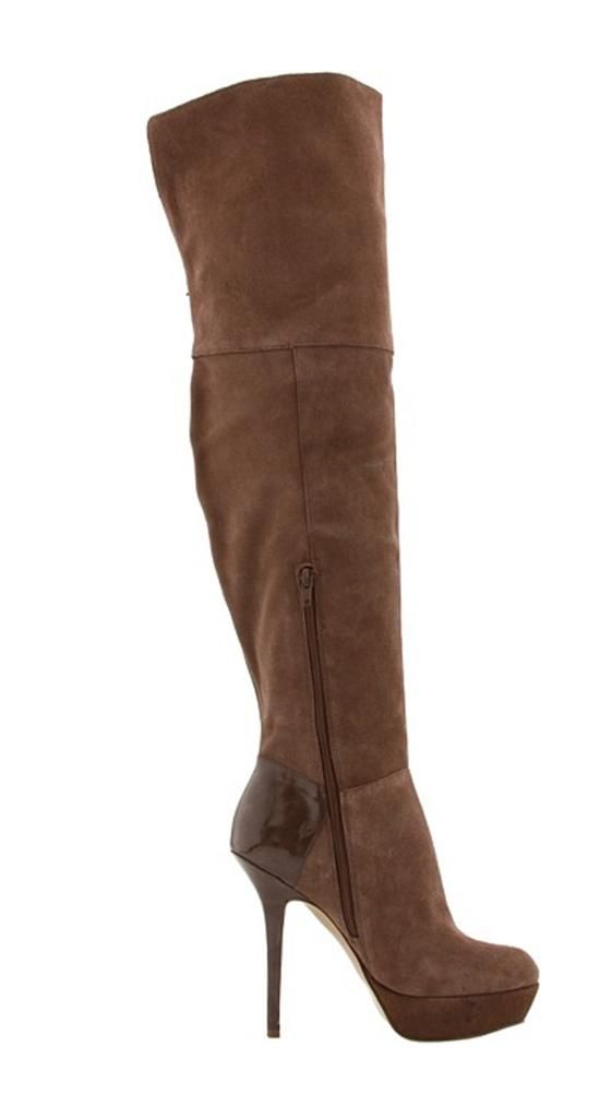 Steve Madden Fabulus Platform Overknee Boots Taupe