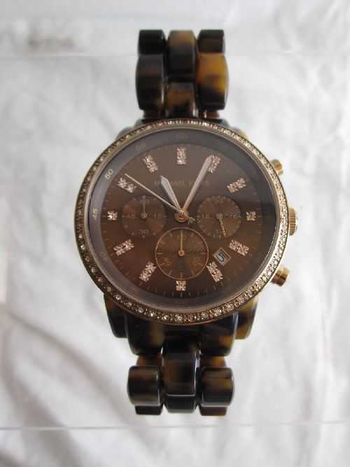 tortoise chronograph women s watch we have a michael kors mk 5366 show