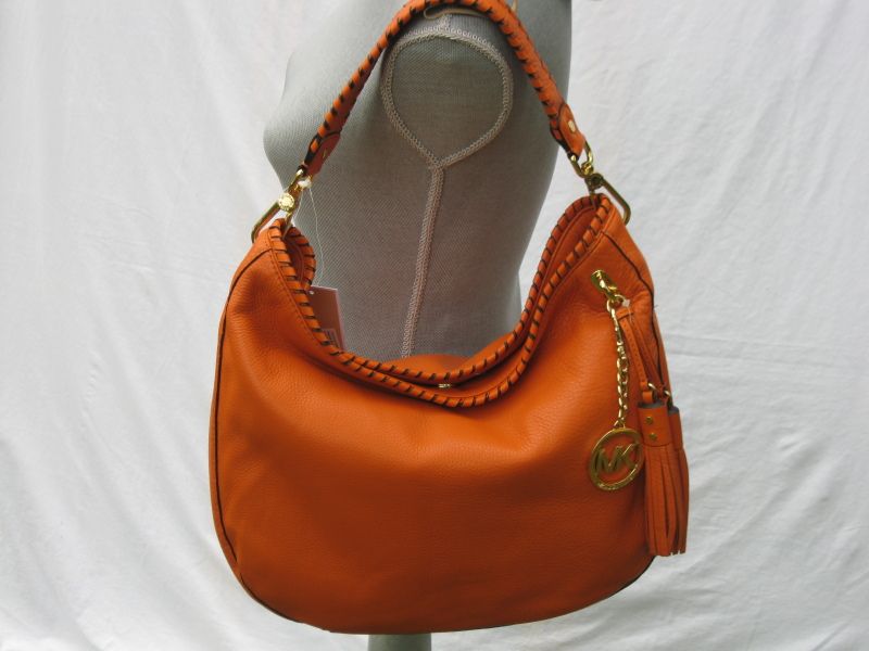Michael Michael Kors Orange Bennet Large Shoulder Bag Handbag Purse