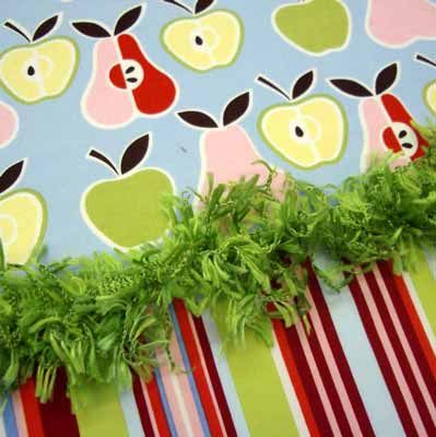 Alexander Henry Apples Pears Blue Lime Fabric Yd