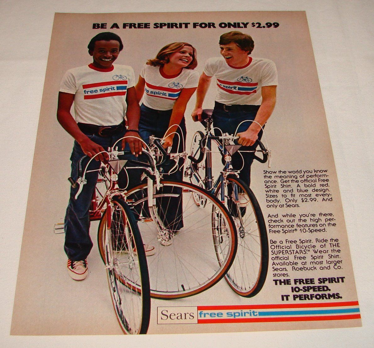 1975  Be A Free Spirit 10 Speed Bicycle Ad Page