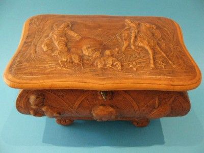 Leather Jeype Hunting Knight Miguel De Cervantes Box Casket 1950