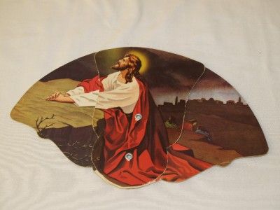 Vintage Advertisement Fan w Jesus Midlothian TX