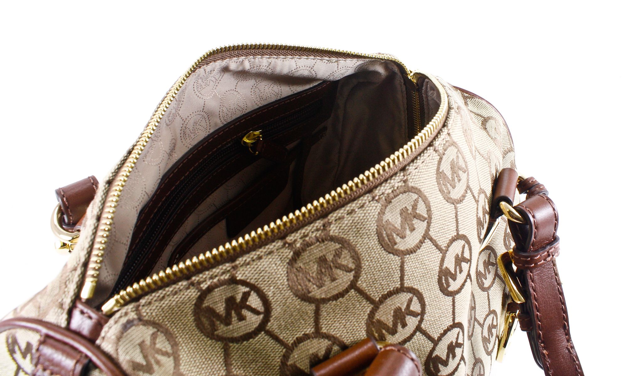 the popular michael kors monogram jacquard adds even more polish