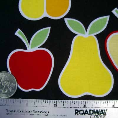 Alexander Henry Apples Pears Brown Red Fabric Yd