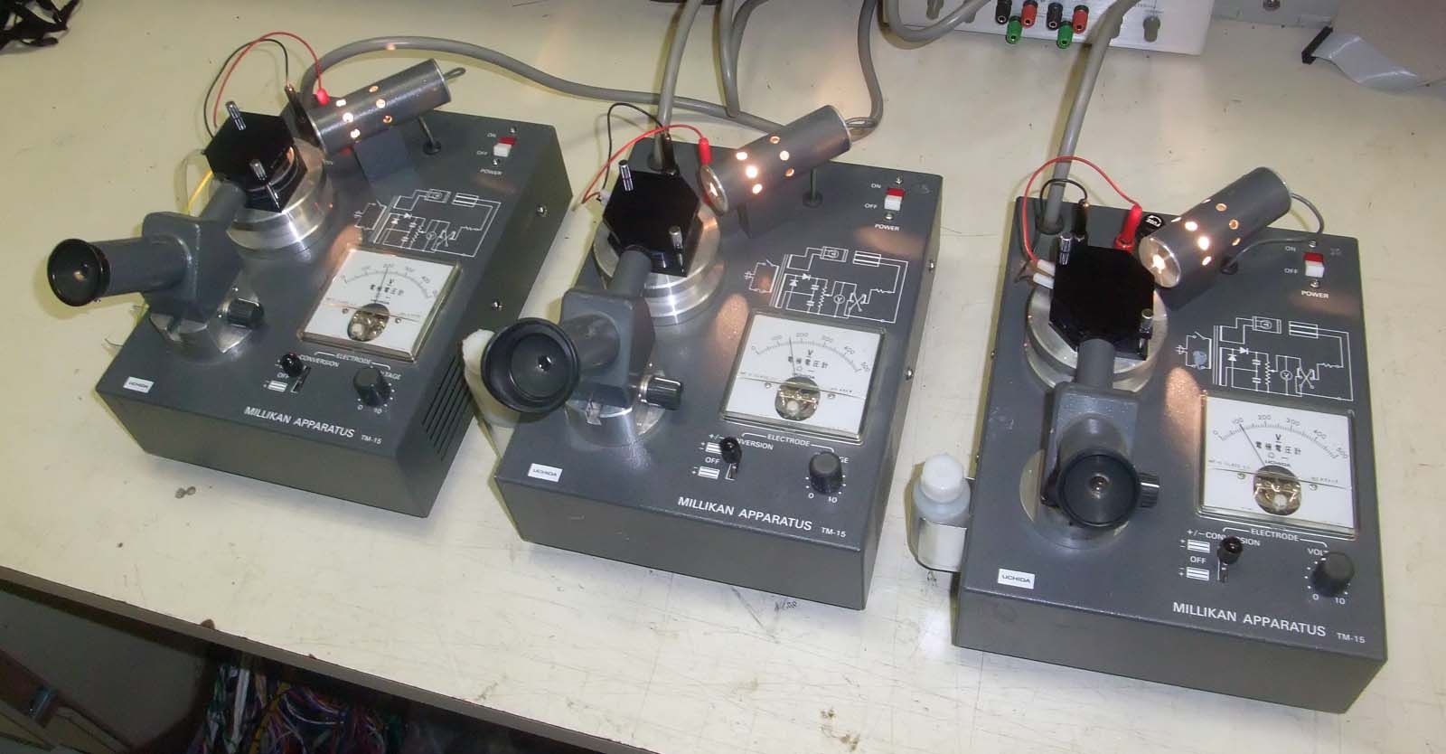 Three Uchida Millikan Apparatus TM 15