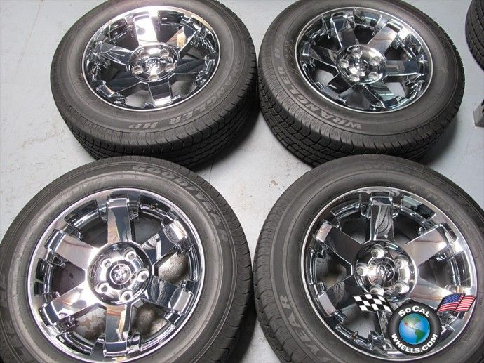 four 02 11 Dodge Ram 1500 Factory 20 Chrome Clad Wheels Tires OEM Rims