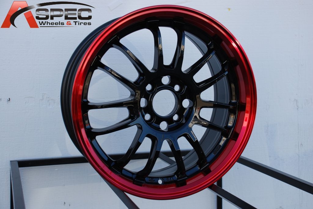 Rota SVN 16x7 5x114 3 40 Black Red Lip Rims Wheels