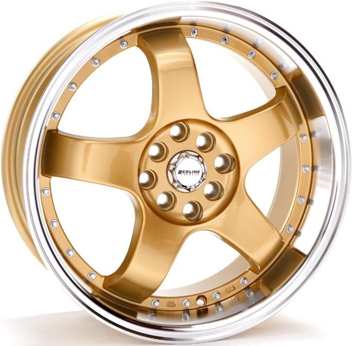 Redline 123 17x7 5 Wheels 4x100 114 3 ET38 Rims Gold