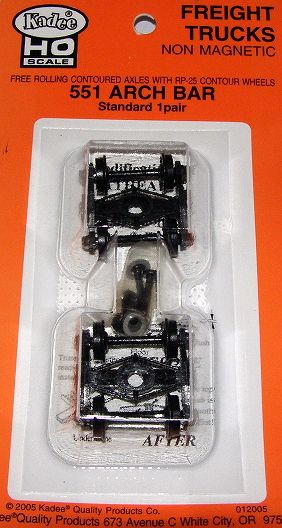 No. 551 Arch Bar Self Centering Trucks w/ 33 ribbed back wheels