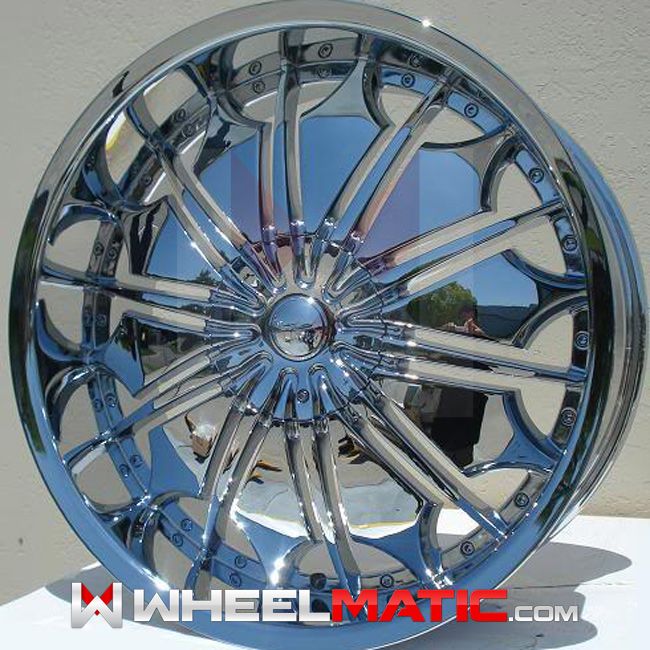 Set of 4 New 24 Tyfun 706 5x115 120 13 Chrome Wheels Rims