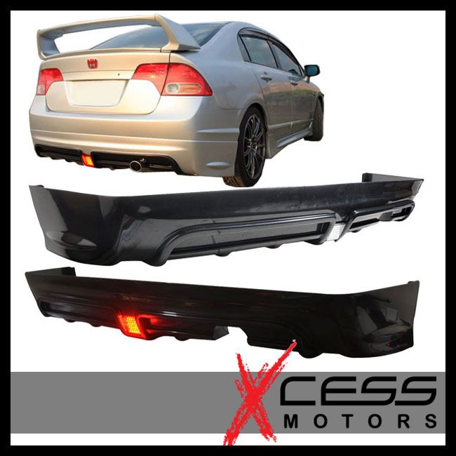 06 11 Honda Civic 4Dr Sedan Mu style RR (PP) Rear Bumper Lip Spoiler