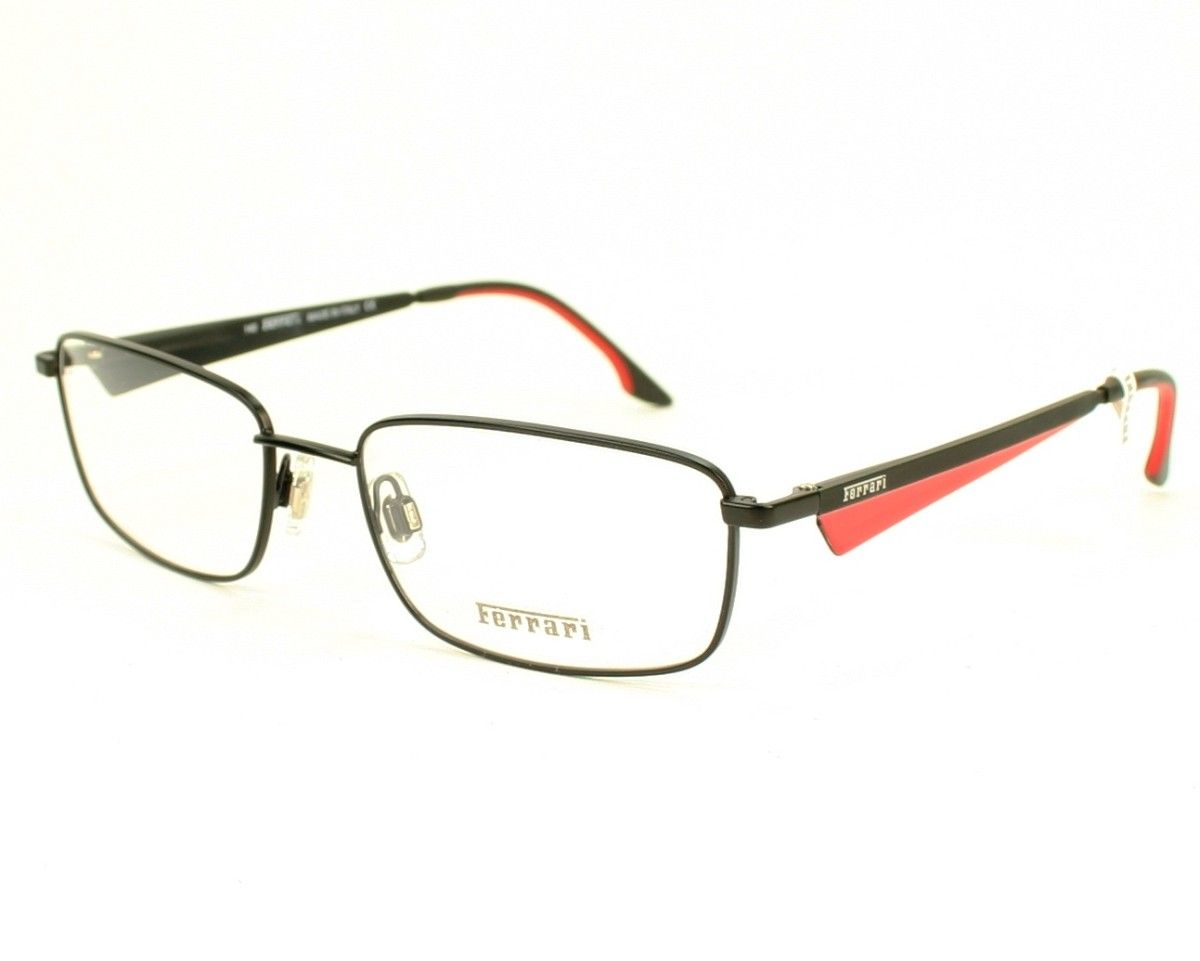 New Authentic Ferrari Fr 5045 002 Black Red Eyeglasses