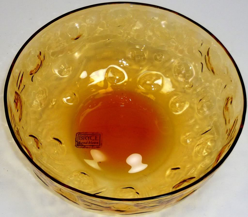 Vintage Bryce Amber Glass El Rancho 8D Console Bowl