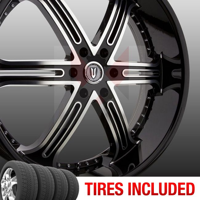 Set of 4 New 24 Versante 226 5x115 15 Wheels Tires Rims Black