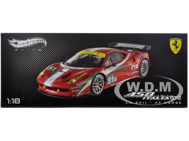 FERRARI 458 ITALIA GT2 24 HOURS OF LE MANS #51 ELITE 1/18 HOTWHEELS