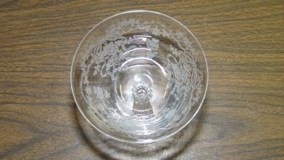 Vintage Crystal Stem Glass Fostoria Romance Pattern Etched Champagne