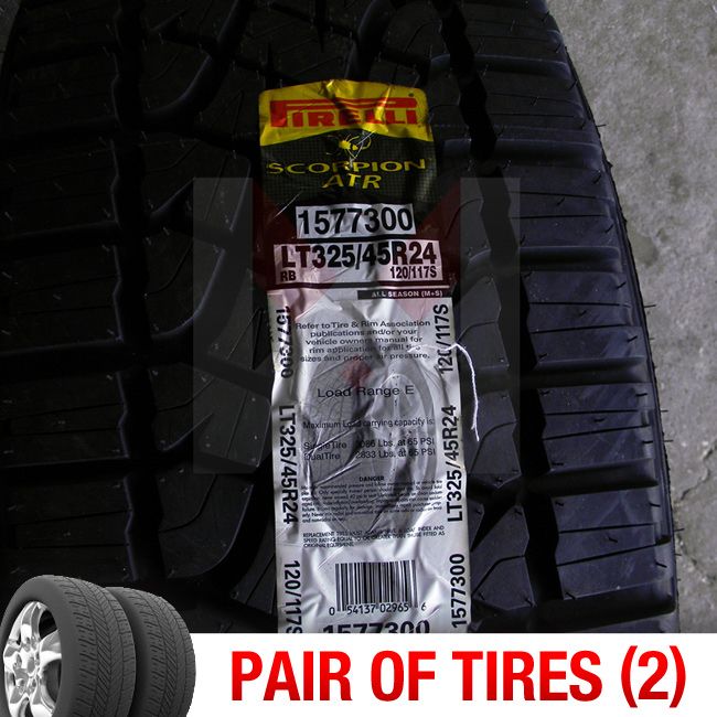 Set of 2 New 325 45R24 Pirelli Scorpion ATR Two Tires 1 Pair 325 45 24