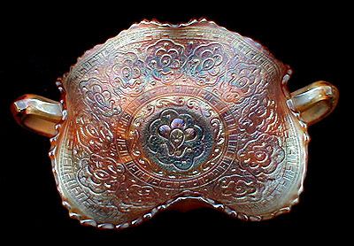 Antique Fenton Persian Medallion Pattern Carnival Glass Bonbon