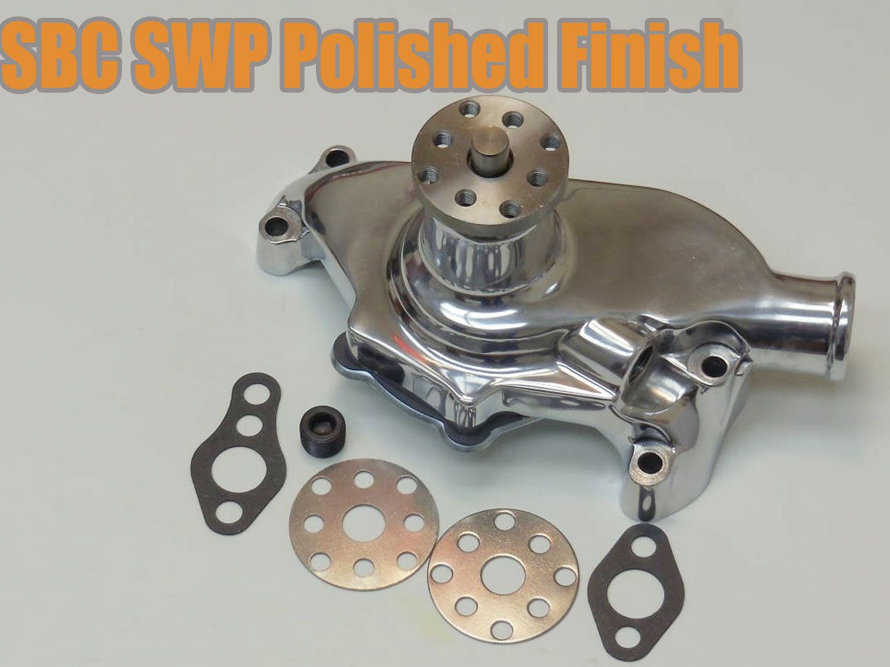 100% New Brand SBC Chevy Polished Aluminum Short Water Pump