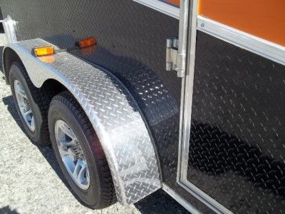 12 Enclosed Double Motorcycle Trailer Black Orange Slant Pkg 2012