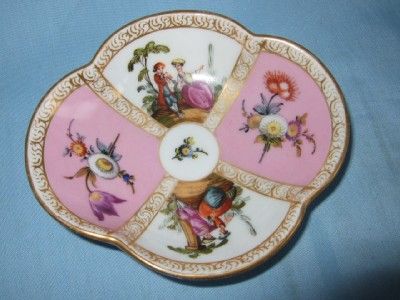 Antique Meissen Augustus Rex Wolfsohn H P Cup Saucer