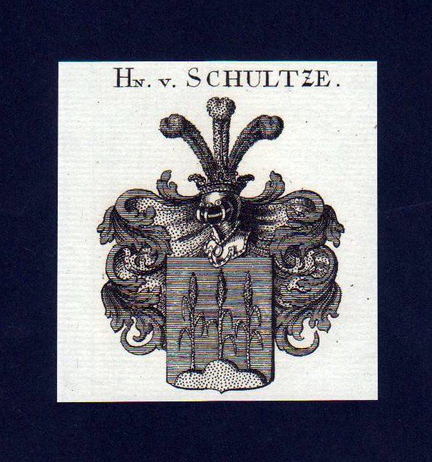 1780   Schultze Schulze Schultz Kupferstich Wappen