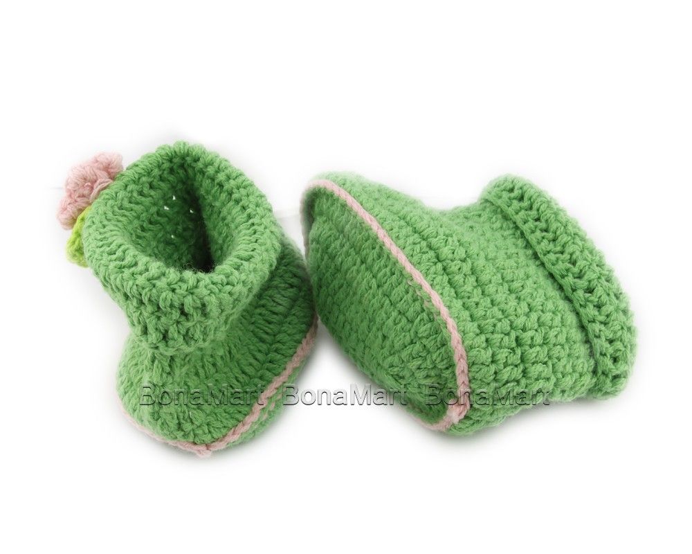 Neu Handworked Babyschuhe Baby Mädchen Blumen Häkeln socken tricken