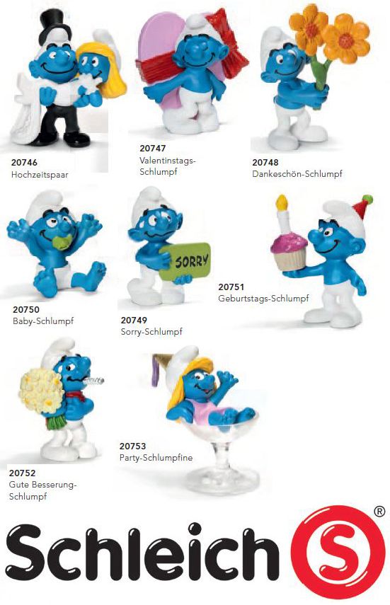 Schlumpf Schlümpfe === 8 x Schleich Themen Figuren 2013 smurfs