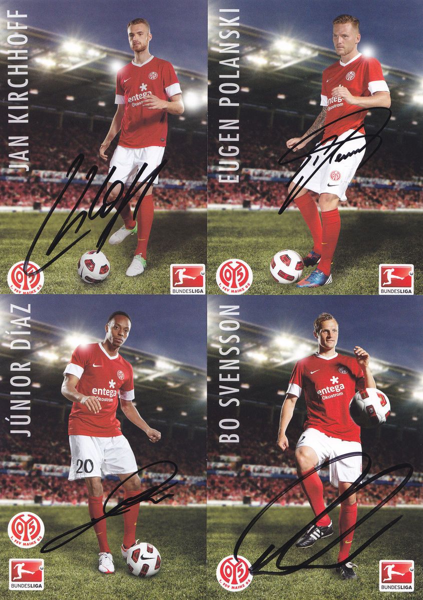 Autogramme FSV MAINZ 05 2012/2013 Autogrammkarten Satz 12/13