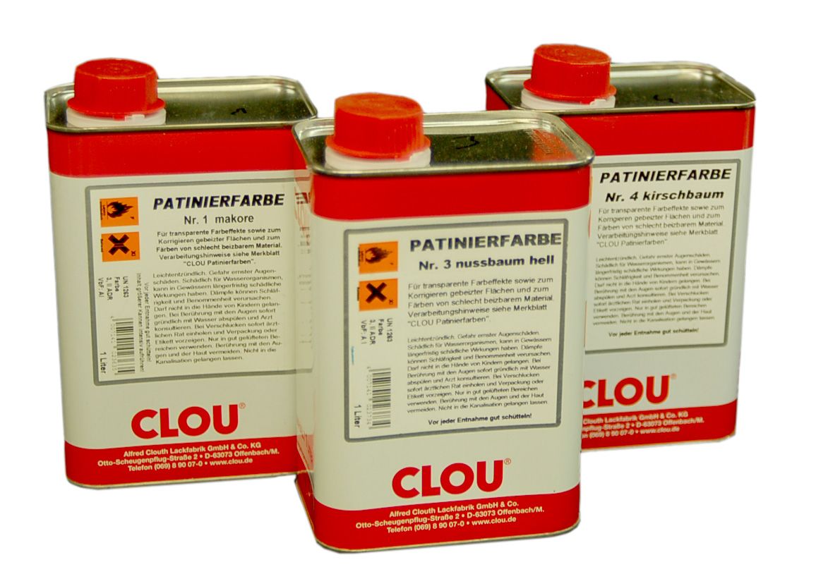 Clou Patinierfarbe 1L verschiedene Farben CLOU Holz Farbe 14,90€/L