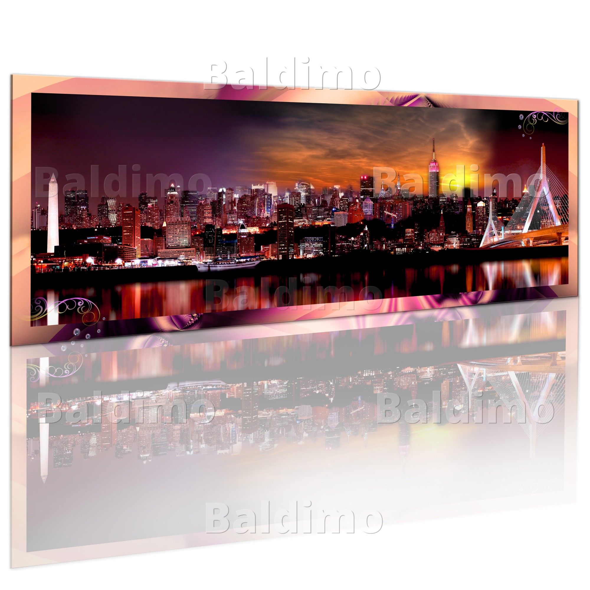 WOW LEINWAND BILDER + AUFGESPANNT + 1 TEILIG + New York + 120x40