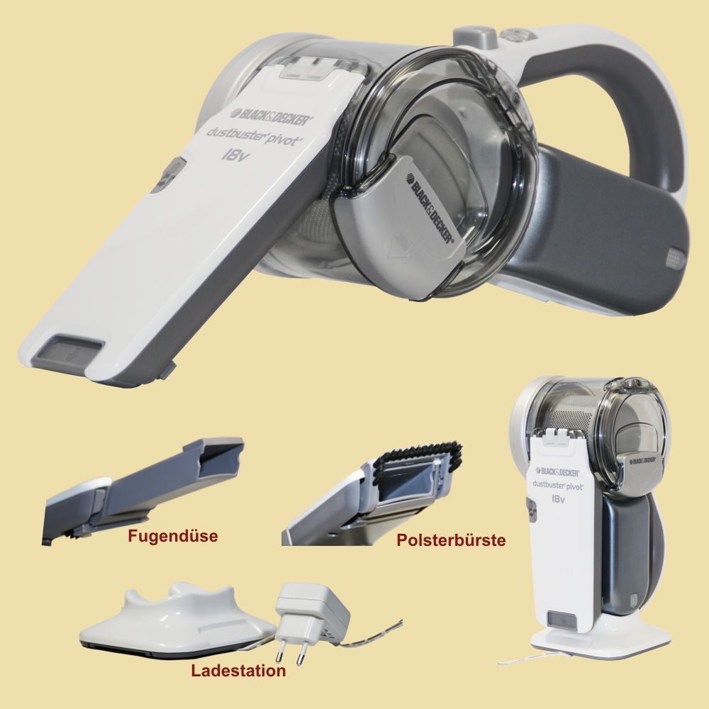 & Decker Akkusauger PV 1825 N   18 Volt   Pivot Dustbuster