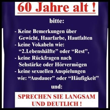 Geburtstag zum lustige 60 sprüche