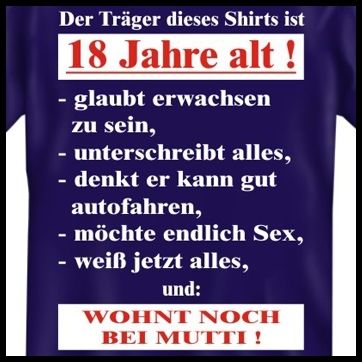 Fun T Shirt Lustige Spruche Shirt 18 Geburtstag 4410 On Popscreen