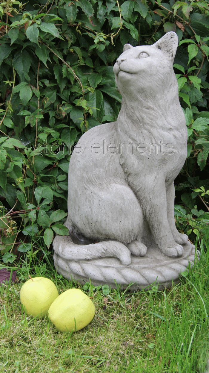 JANUAR original englischer Sandstein 43 cm 24 kg Steinkatze Steinfigur