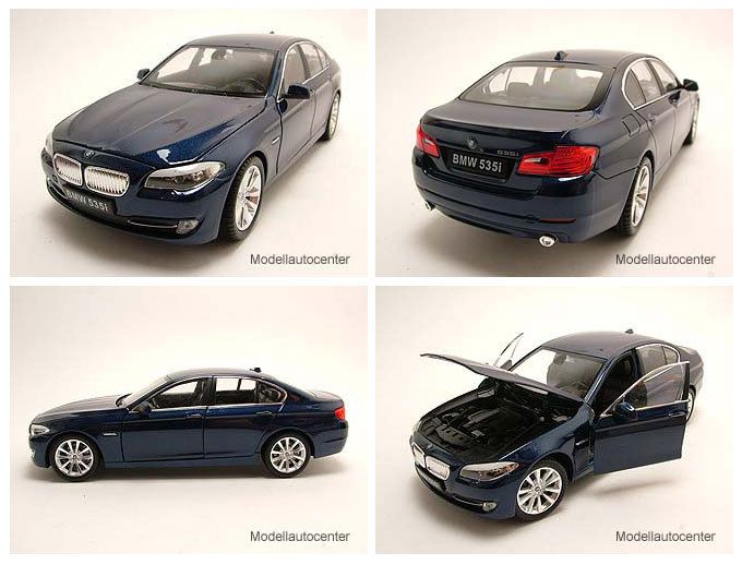 BMW 535i (F10) 2010 tiefseeblau metallic, Modellauto 124 / Welly