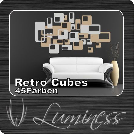 Wandtattoo Retro Cubes 45 Farben Wandaufkleber Wandsticker Deko