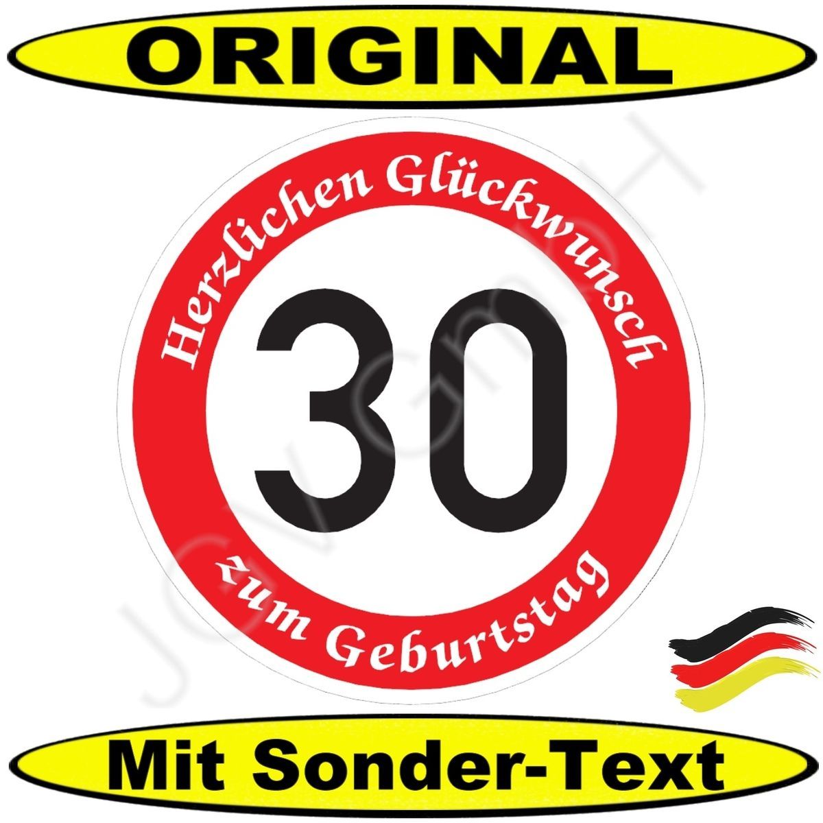 Verkehrsschild 30 Geburtstag Verkehrszeichen Straßenschild