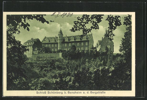 tolle AK Bensheim, Schloss Schönberg a. d. Bergstraße