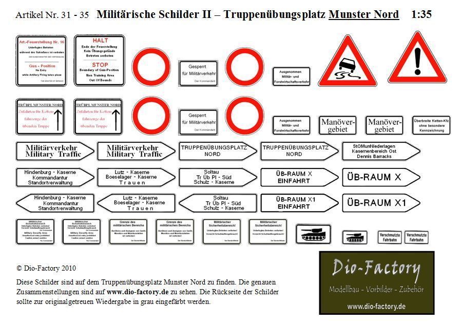 MILITÄRISCHE SCHILDER   TRUPPENÜBUNGSPLATZ MUNSTER NORD