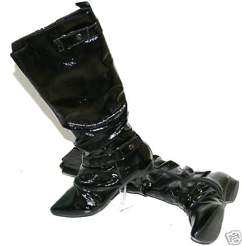 Bronx Lack Leder Stiefel Damen Gr 41 Leder Neu