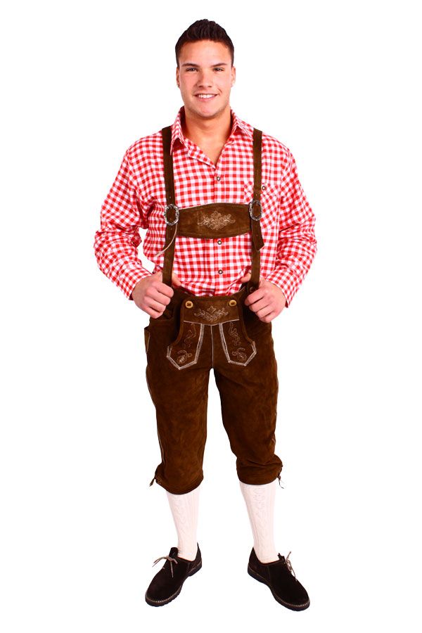 Echte Oktoberfest Lederhose 48 52 54 Leder Hose Trachtenhemd Hemd Hut