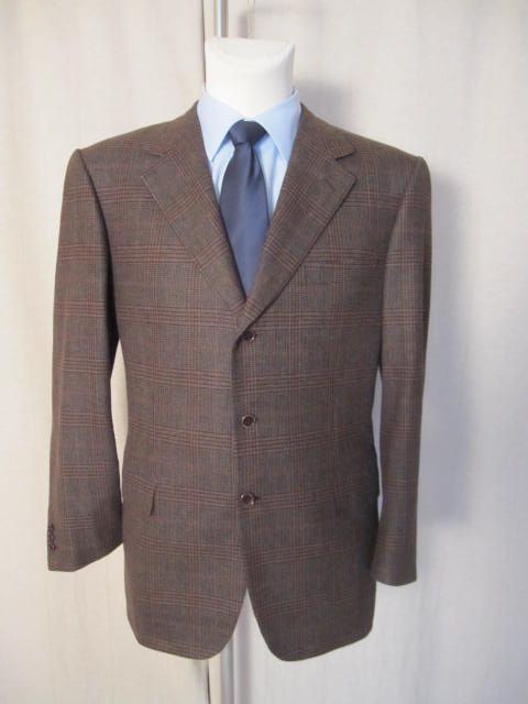 Brioni Sakko Brauntoene Glencheck Gr 55 Model Nomentano Wolle Kaschmir