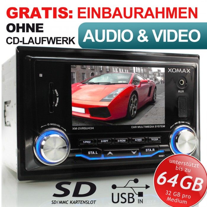 Autoradio 11cm/4,3 TFT Monitor 1.6GB Interner Speicher 2DIN  MPEG4