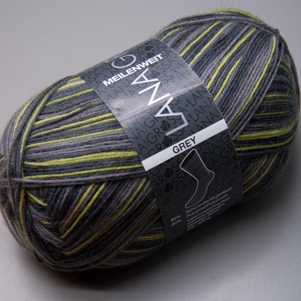 Lana Grossa Meilenweit Grey 3304 100g Sockenwolle