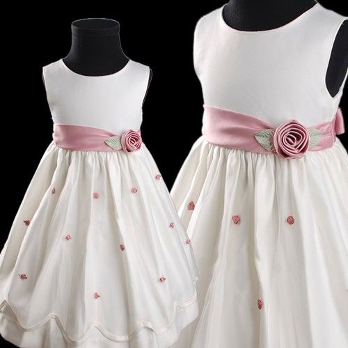 NEU Elfenbein Baby Blumenmädchen Kleid Festkleid Gr.62 92